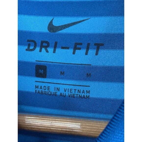 Nike Golf Polo Short Sleeve Shirt Men’s M TPC Sawgrass Blue Stripe PGA Dri-Fit - Picture 5 of 13